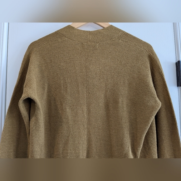 NWT Banana Republic Organic Cotton Hemp Dry Mustard Open Front Knit Cardigan - Picture 10 of 15